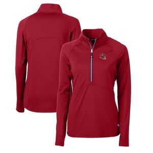CUTTER & BUCK KC Chiefs Women's Helmet Logo Half-Zip Pullover Red 3X